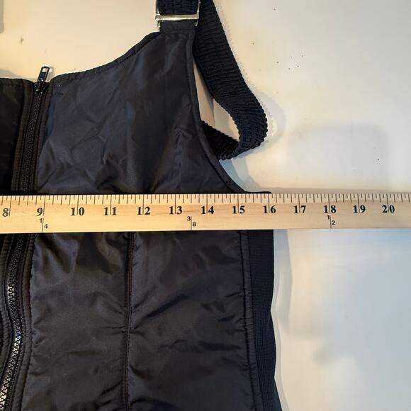 Y2K Snuggler Black Ski Overalls Women’s 14 Puffer Nylon Snow Bibs Retro - Picture 4 of 10